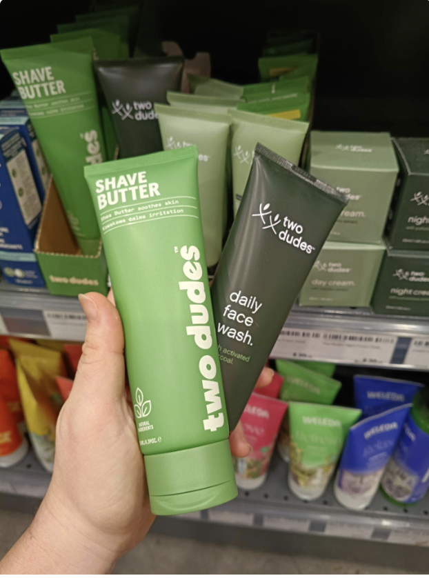 Two Dudes shave butter and daily face wash