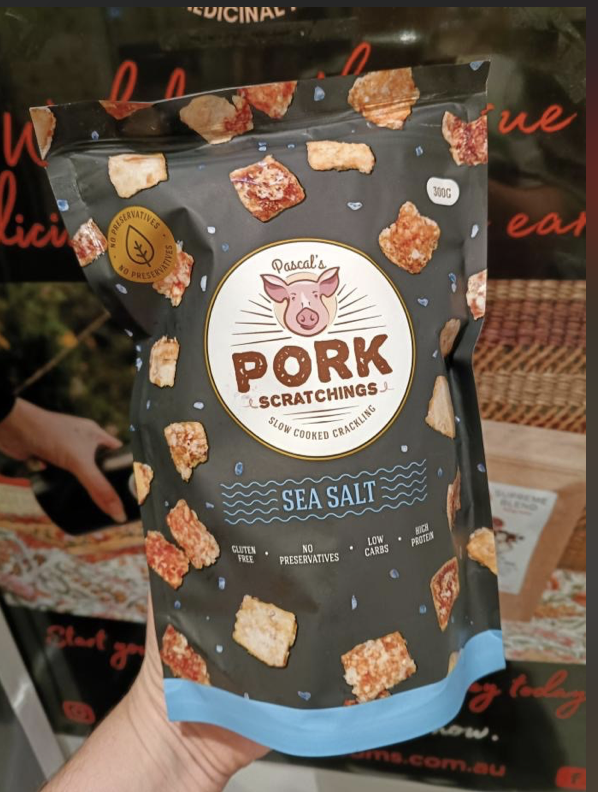 Pascal's Pork Scratchings sea salt crackling pack